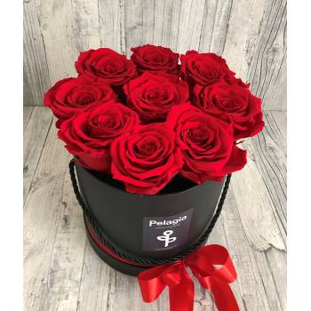 Τριαντάφυλλο forever κόκκινο κυλινδρικό κουτί 9 τεμάχια